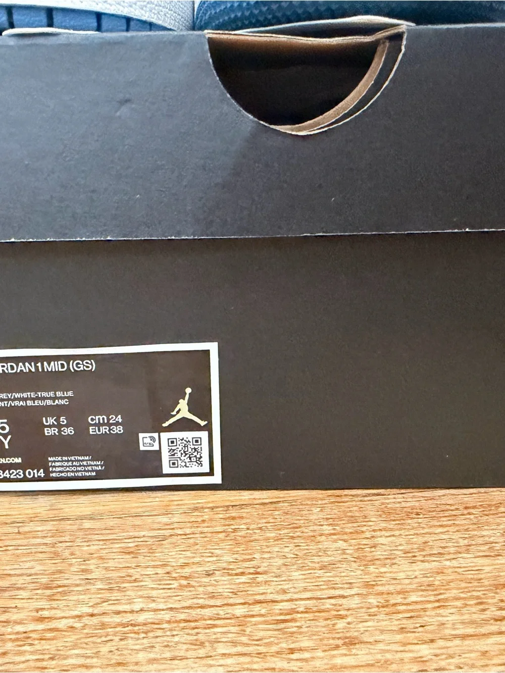 Jordan 1 Mid GS “True Blue Cement” Youth 5Y NEW